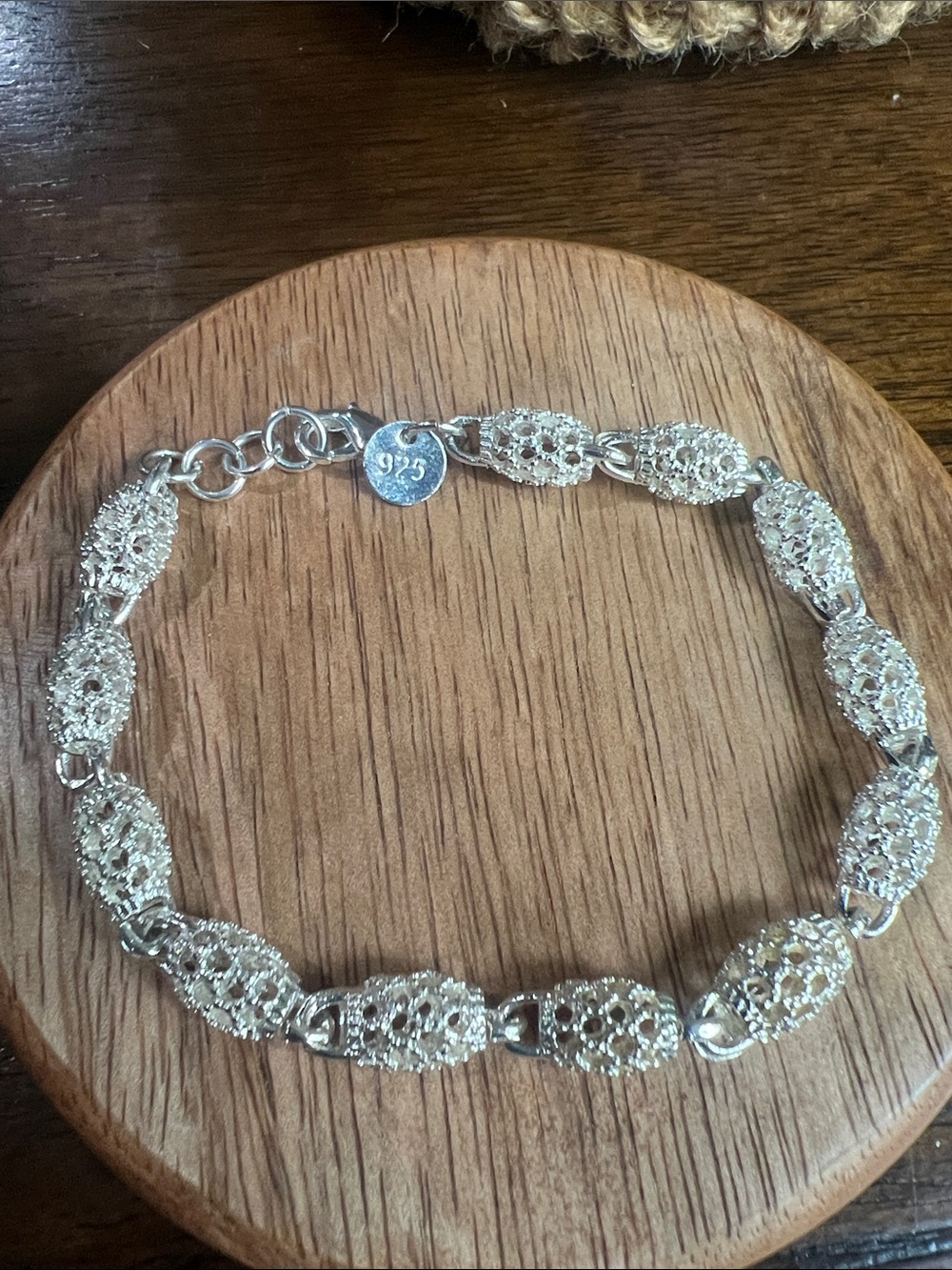 Sterling Silver Filigree Link Bracelet - Silver 925